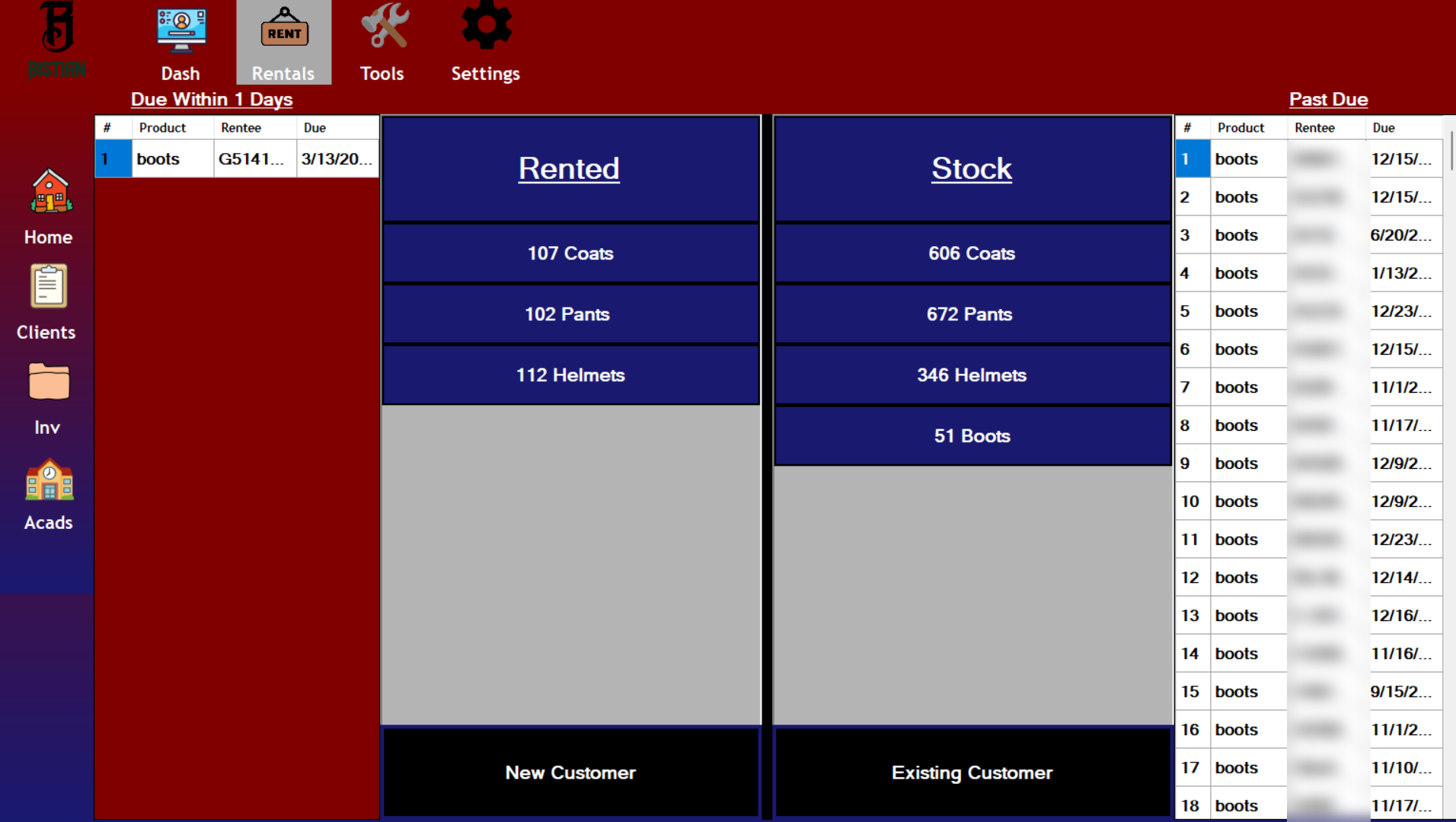 Original WinForms dashboard