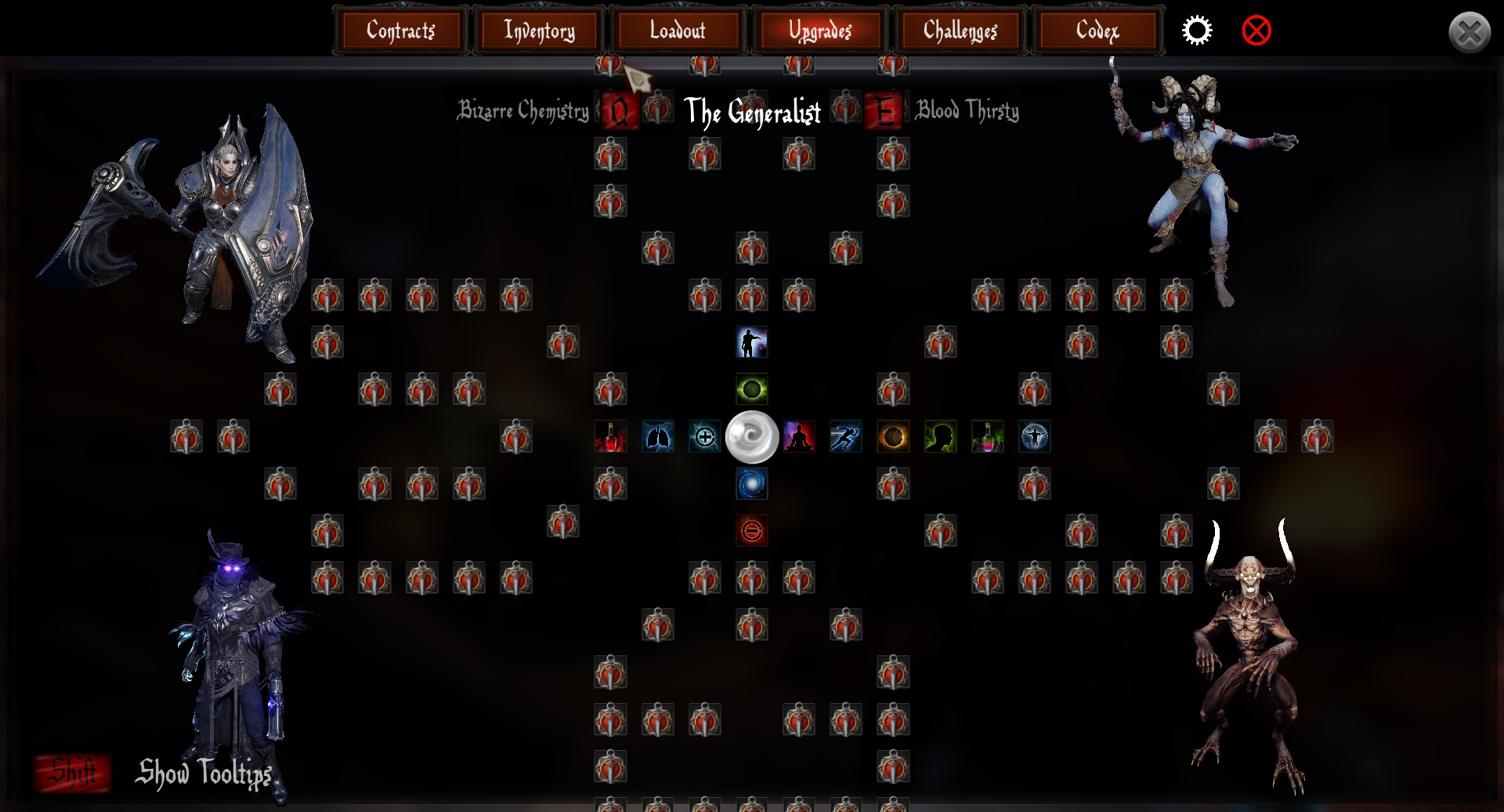 Skill tree interface