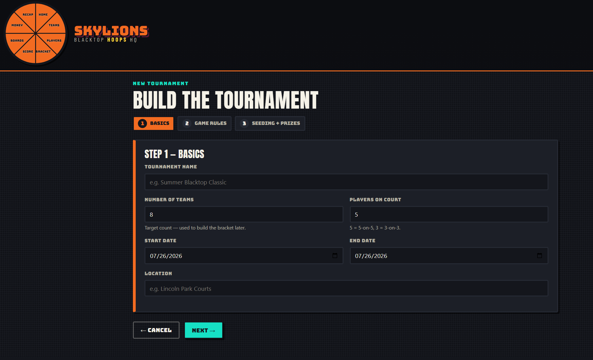 Tournament basics